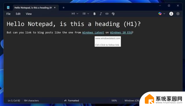 Windows 11 记事本的富文本格式（Markdown）现已可用，编辑文档更加方便快捷