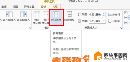 word表格怎么拆分成2个 Word表格如何拆分